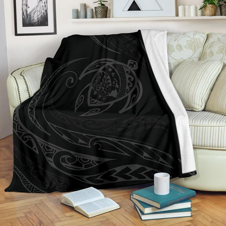 FamilyGater Blanket - Hawaii Turtle Premium Blanket - Gray - Frida Style - AH J91