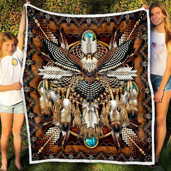 Native American Eagle Dreamcatcher Gs-Kl2005Tt Fleece Blanket
