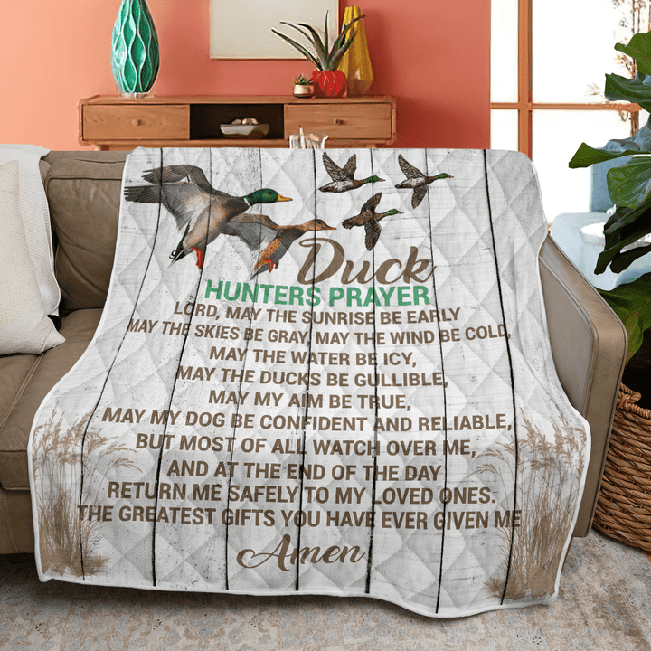 Ducks Unlimited, Duck Hunter Prayer Quilt Blanket WQ2609299