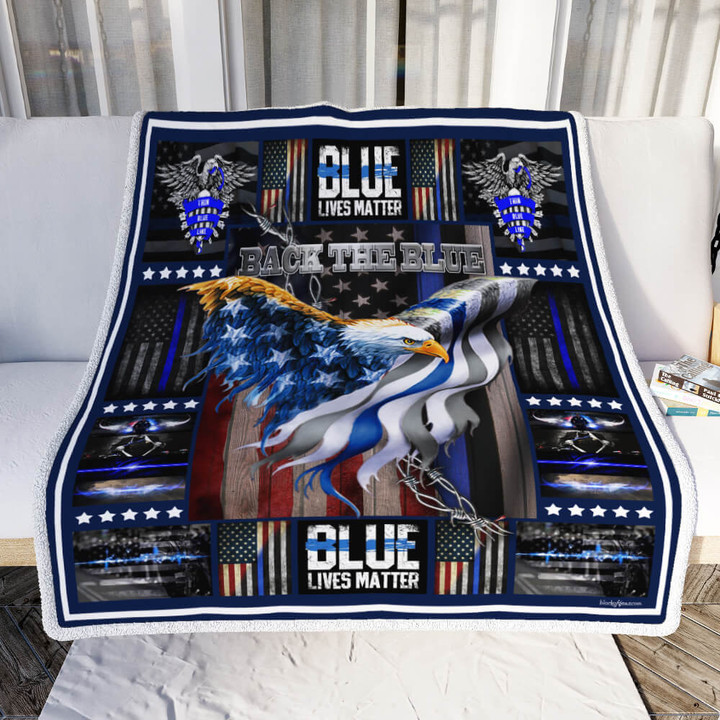Eagle American Thin Blue Line Sofa Throw Blanket 