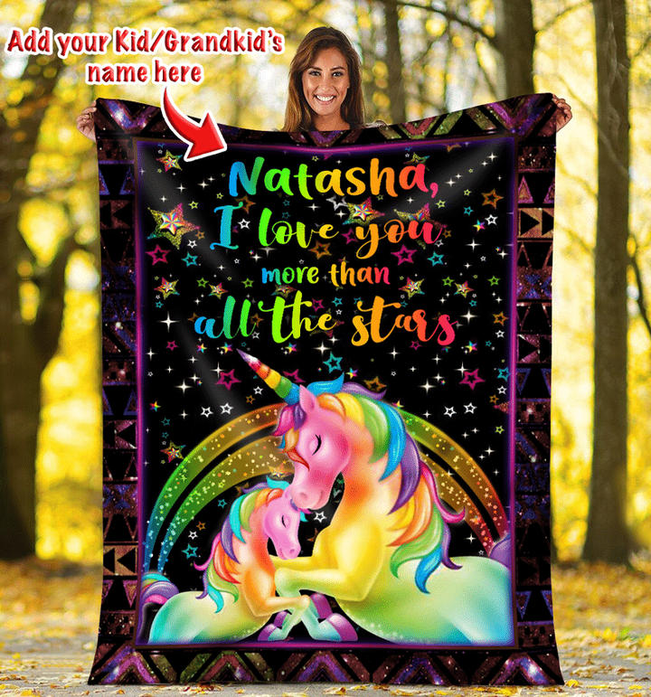 Personalized Unicron I Love You More Than All The Stars Quilt Blanket Great Customized Gifts For Birthday Christmas Thanksgiving Perfect Gifts For Unicorn Lover