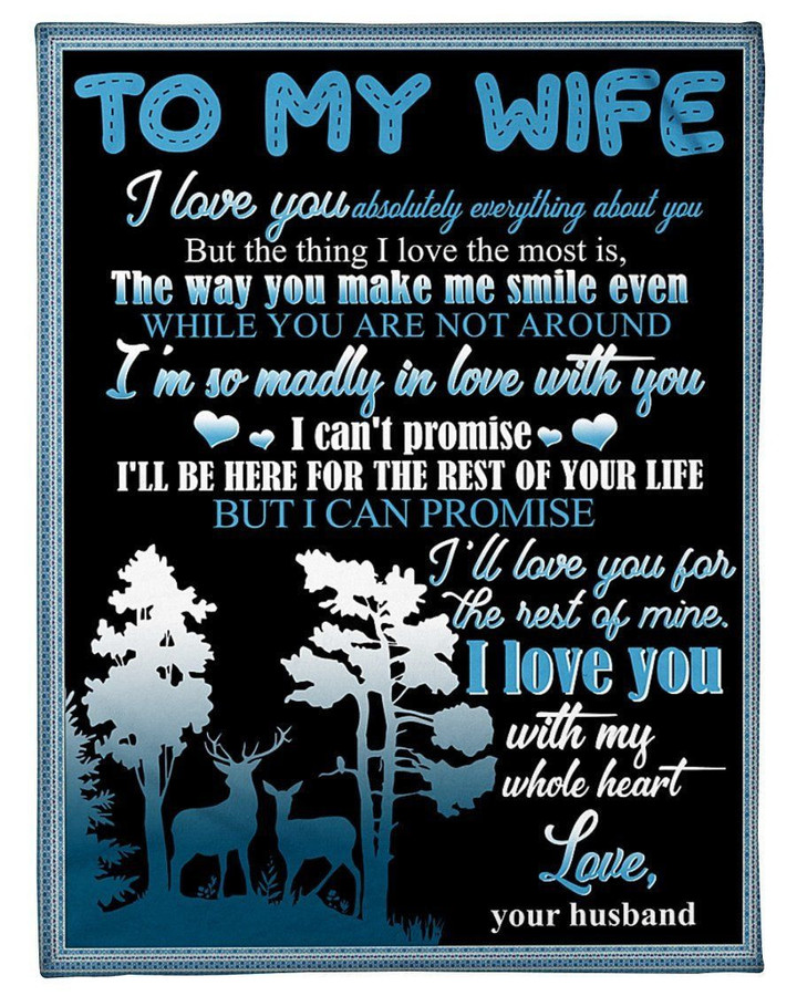 Deer To My Wife I'm So Madly In Love With You Fleece Blanket