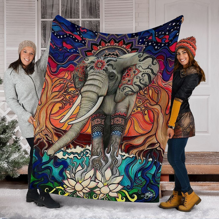 Elephant V3 BR 3D Customized Sherpa Fleece Blanket