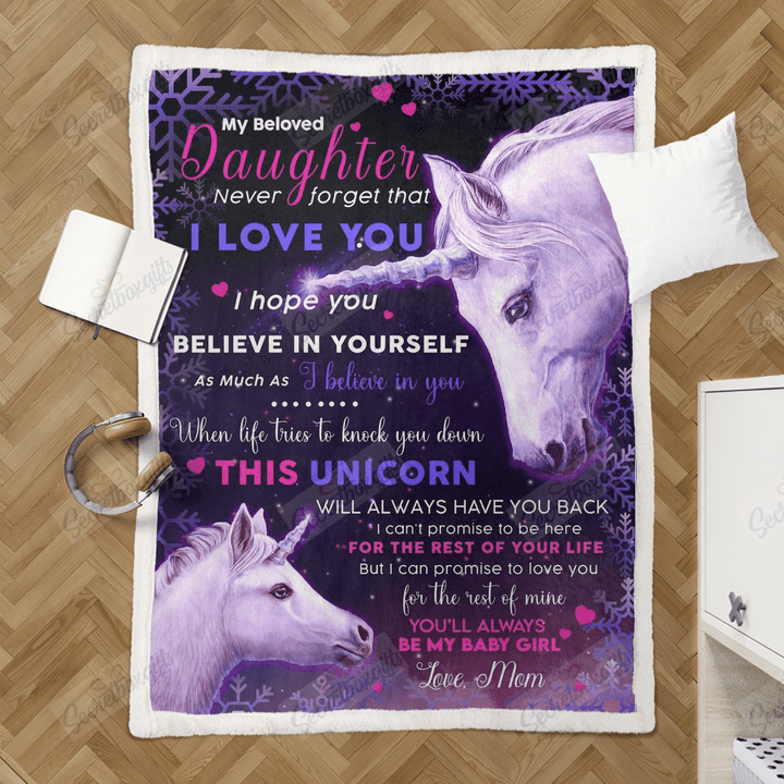 Beloved Daughter Unicorn Xa0302506Cl Fleece Blanket