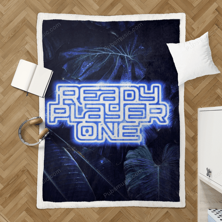 ready player one  - Movies - Neon Style Sherpa Fleece Blanket