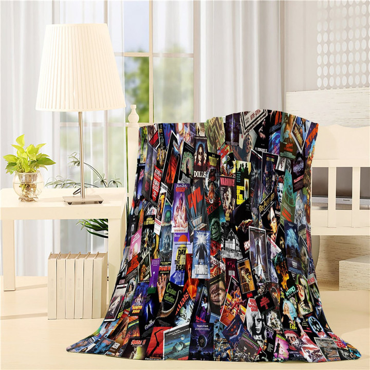 Horror Movie Poster Throw Blankets
