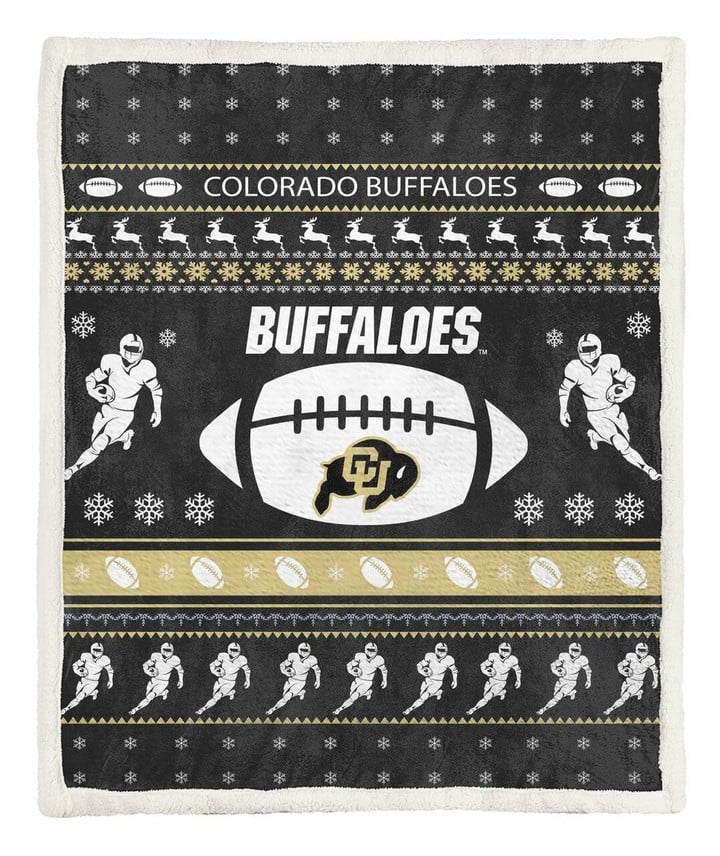 Colorado Buffaloes Ncaa Football Ugly Christmas Fleece Blanket Custom Blankets Large Size 60x80 Inches Blanket2112