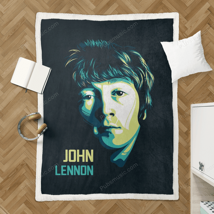 John Lennon Pop Art - Artist Portrait Sherpa Fleece Blanket