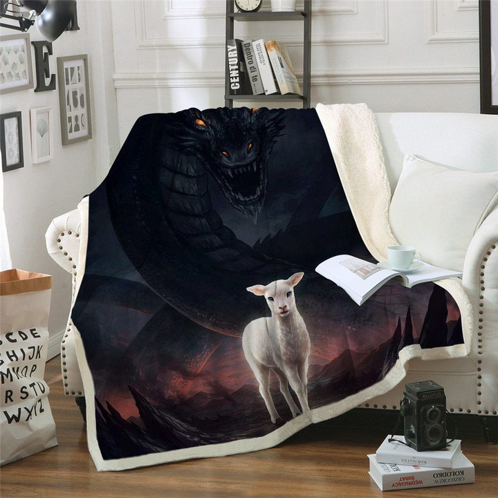 The Lamb And The Dragon Clh2210103F Sherpa Fleece Blanket