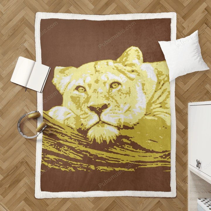 Lion V1 Pop Art - Lion Pop Art Sherpa Fleece Blanket