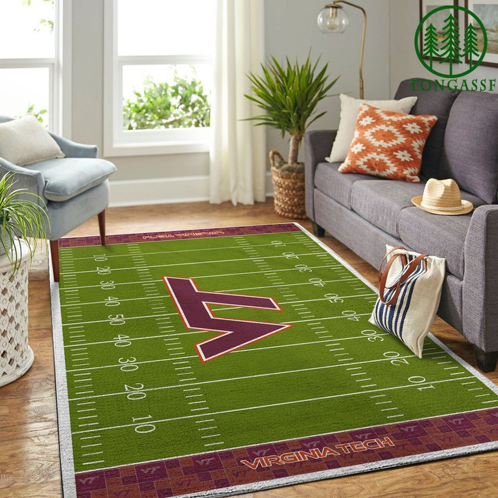 VIRGINIA TECH HOKIES Football Field Carpet Rug Area Rug