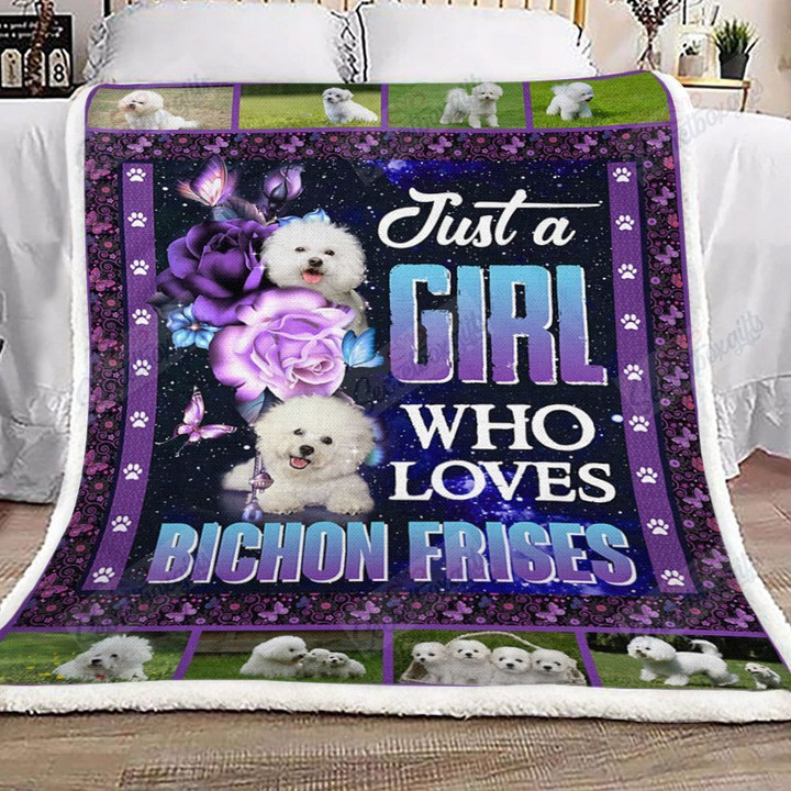 Just A Girl Who Loves Bichon Frises Am0401329Cl Fleece Blanket