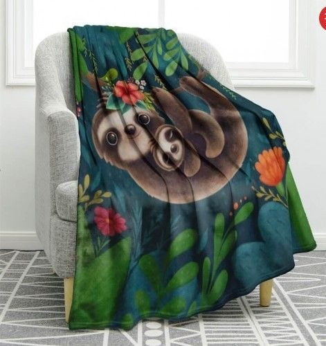 Cute Hanging Sloths Cla2612567F Sherpa Fleece Blanket