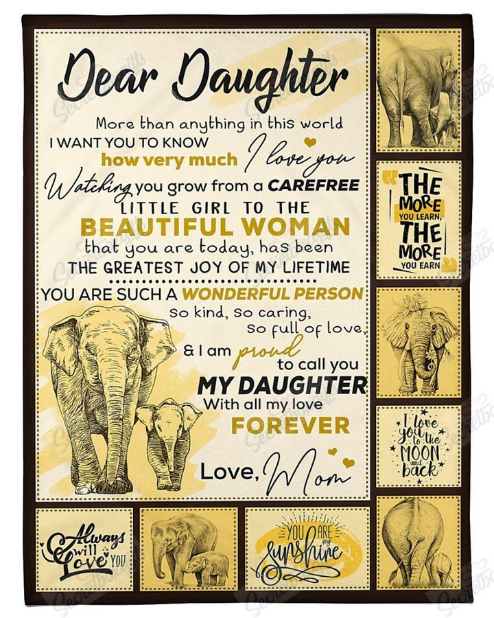 Mom Elephant Dear Daughter More Than Anything Kl1609139Cl Fleece Blanket