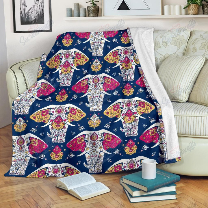 Elephant Pattern Gs-Cl-Dt1903 Fleece Blanket