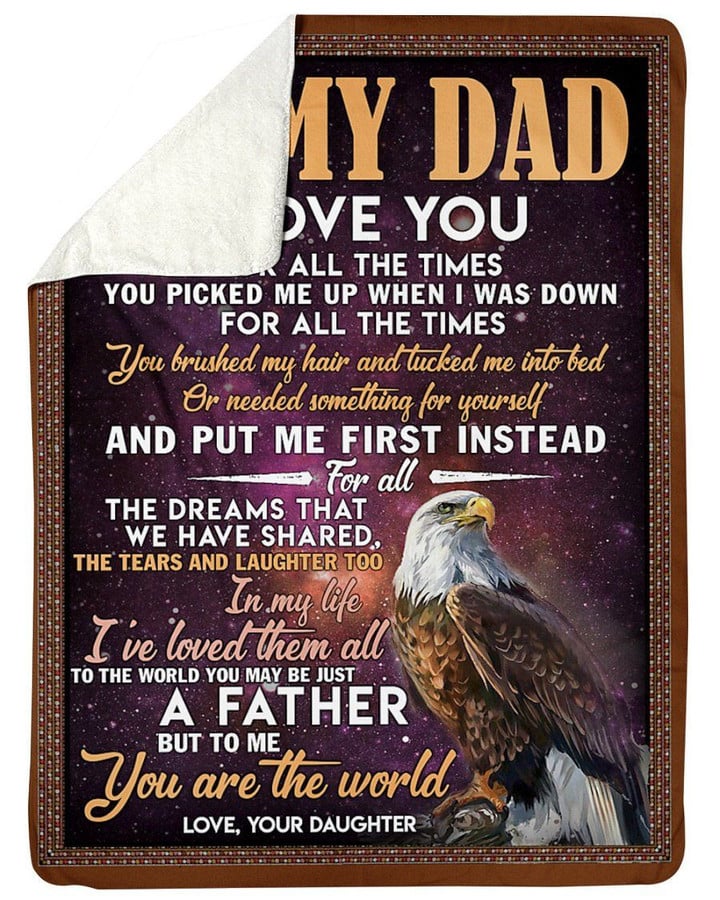 Present For Dad Love You For All The Times Sherpa Blanket