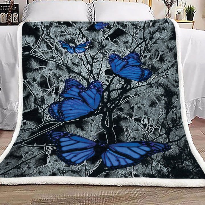 Butterfly Sherpa Fleece Blanket Kozm