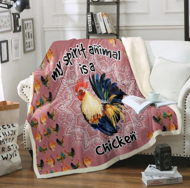 Chicken Is My Spirit Animal Sherpa Fleece Blanket Rrjs