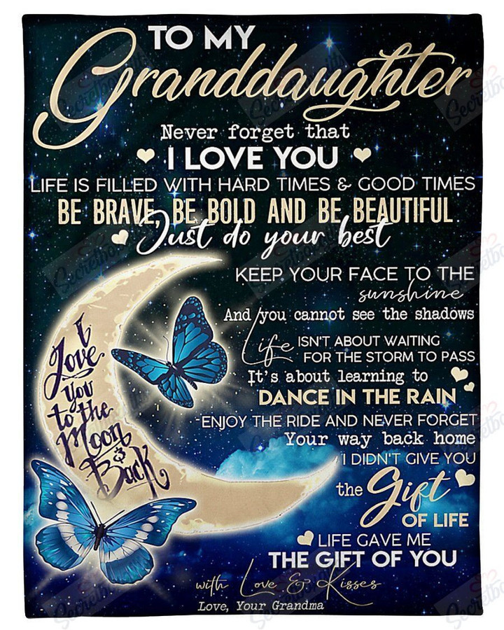 To My Granddaughter I Love You To The Moon And Back Yq1201006Cl Fleece Blanket