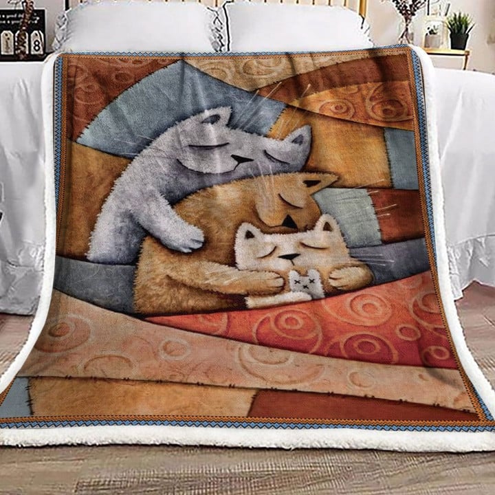 Cat Sleep Sherpa Fleece Blanket Rrky