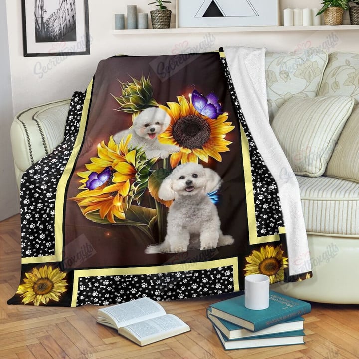 Bichon Dark Sunflower Yw1802414Cl Fleece Blanket