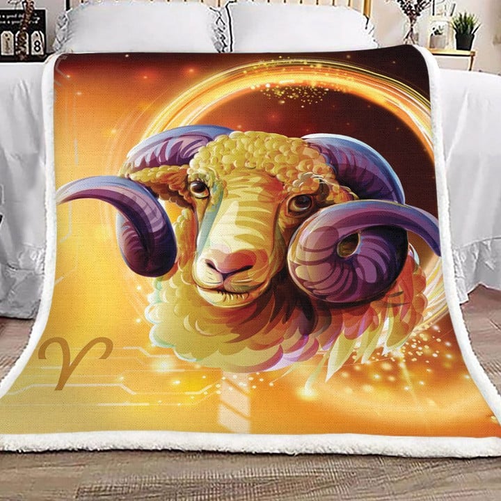 Horoscope Signs Aries Sherpa Fleece Blanket Koig