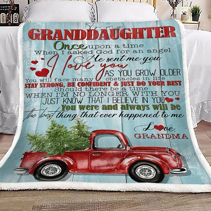 Red Truck Christmas To My Granddaughter Love Grandma Yq3001478Cl Fleece Blanket