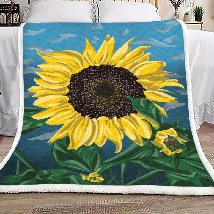 Sunflower Sherpa Fleece Blanket Kooo