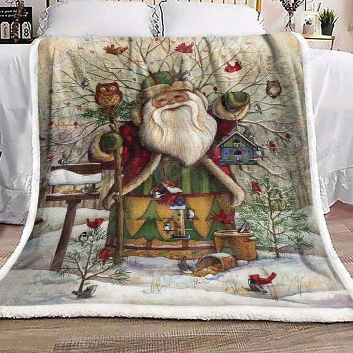 Santa Claus Owl Christmas Yq3001534Cl Fleece Blanket