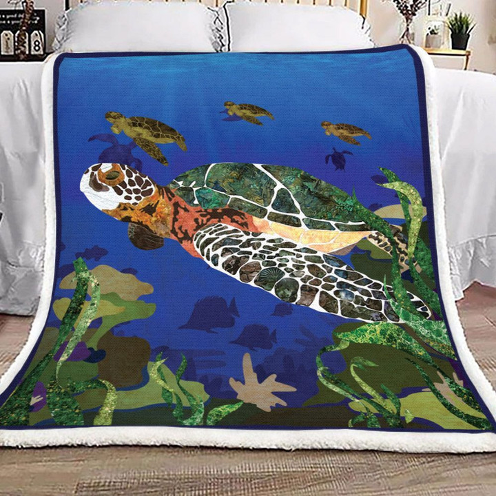 Turtle Sherpa Fleece Blanket Koit