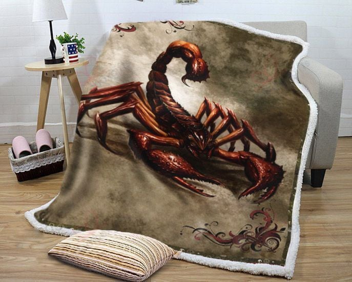 A Red Scorpion Sherpa Fleece Blanket Iekr Bubl