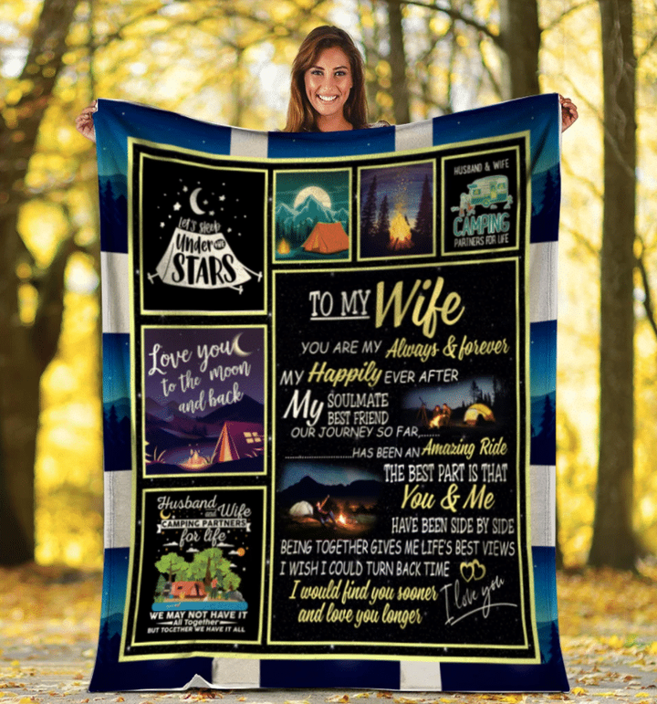 To My Wife You Are My Always & Forever My Happily Ever After, Gift For Wife, Wedding Fleece Blanket
