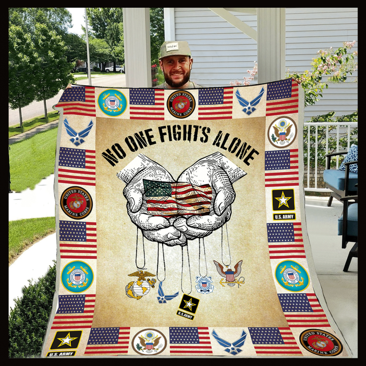 (Ql657) Lhd Soldier Blanket - No One Fights Alone