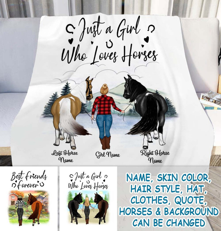 Moosfy Horse Blanket - Just A Girl Who Loves Horse, Horse Gift For Horse Lovers, Horse Blanket