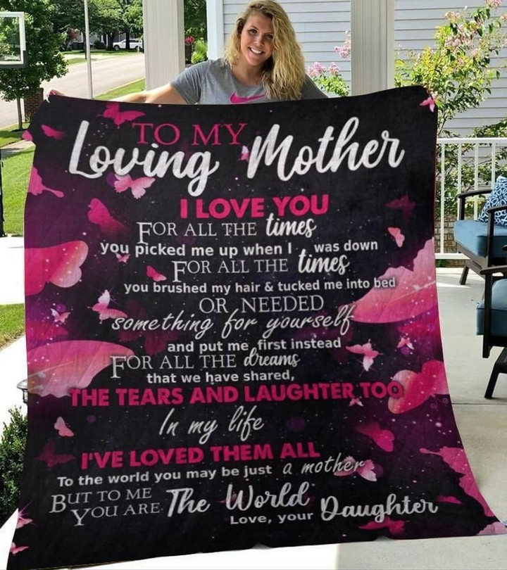 To My Loving Mother I Love You For Mom Thank You For Everything Mother'S Day Gifts For Mom Fleece Quilt Blanket Personalized Decor