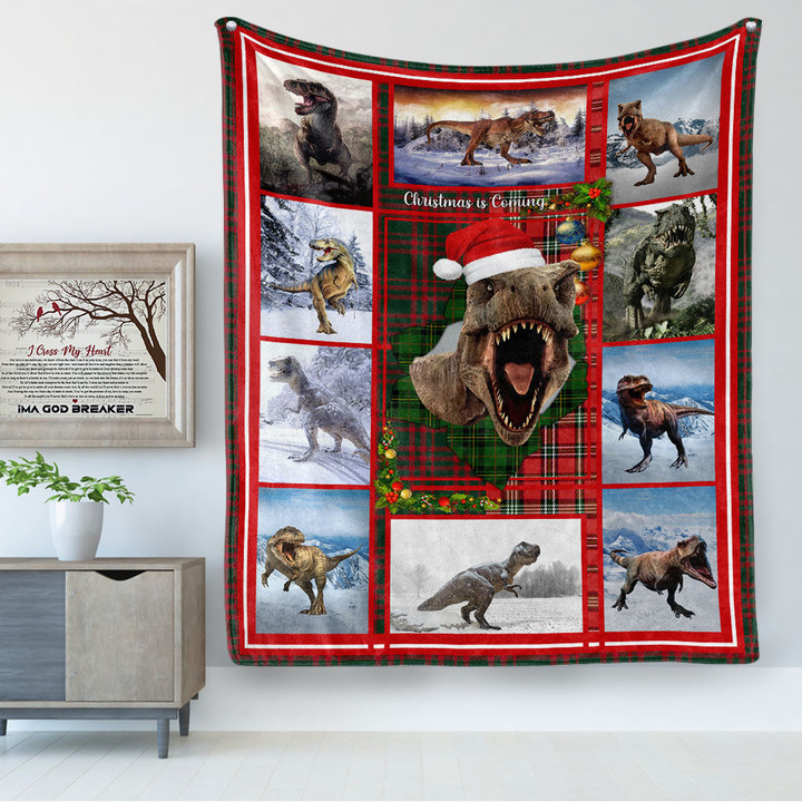 Dinosaurs Christmas Is Coming Blanket Cool Gifts For Teenage Guys Christmas Presents