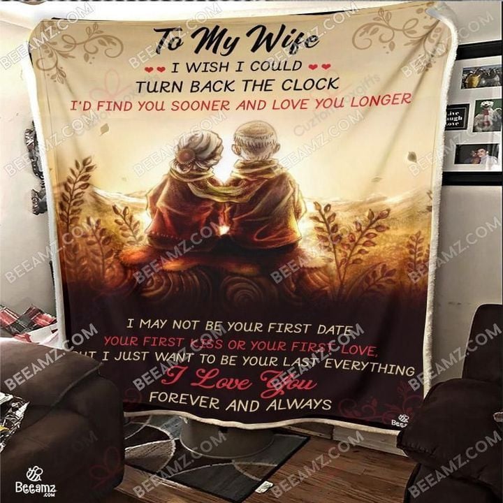 To My Wife I Wish I Could Turn Back Clock Sherpa Fleece Blanket Iabr Bubl