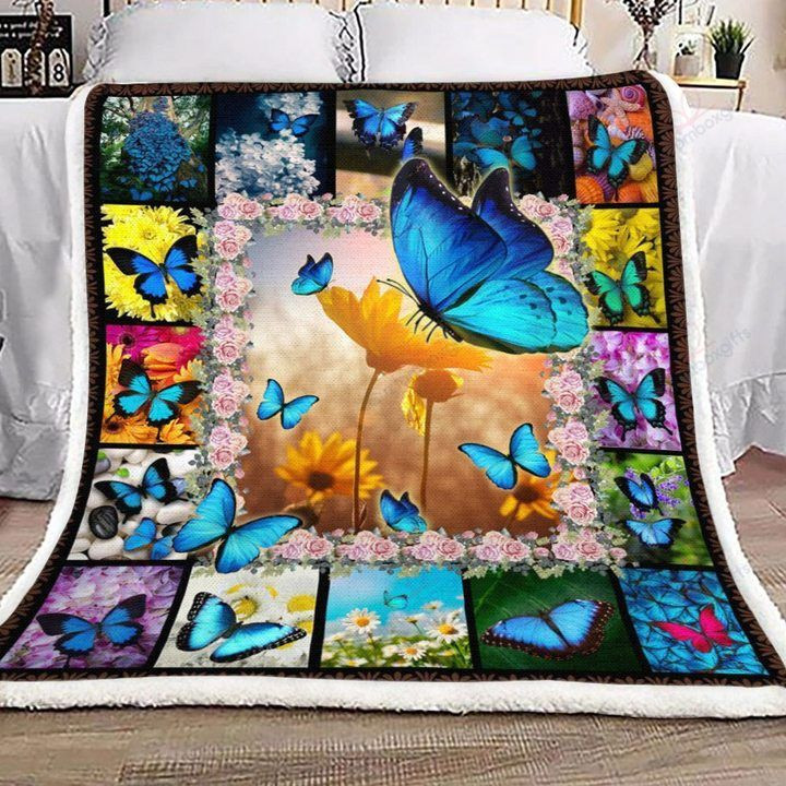 Beautiful Butterfly Wing Sherpa Fleece Blanket Igfa Bubl