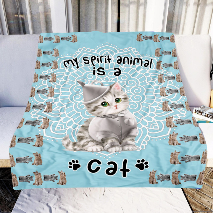 Cat Is My Spirit Animal Gs-Cl-Qd2810 Sherpa Fleece Blanket