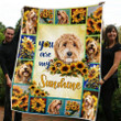 Sunflower Goldendoodle Clm2410323S Sherpa Fleece Blanket