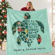 
	Custom Turtle Grandma Blanket With Kids' Names - Gift For Christmas, Birthday