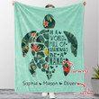 
	Custom Turtle Grandma Blanket With Kids' Names - Gift For Christmas, Birthday