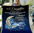 
	Personalized Blanket To My Daughter Whenever You Feel Overwhelmed You Are Braver, Gift For Daughter Fleece Blanket