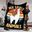 My Spirit Animals Funny Sloth Riding Llama Gs-Cl-Dt1003 Fleece Blanket