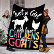 Custom Blanket Cute Just A Girl Who Loves Chickens Goats Blanket - Fleece Blanket