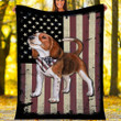 Custom Blanket Beagle American Flag Bandana Patriotic 4Th Of July Blanket - Fleece Blanket