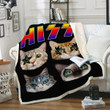 Custom Blanket Hiss Cats Kittens Rock Rockin Blanket - Fleece Blanket
