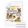 Custom Blanket Sunflower Yorkshire Terrier Dog Blanket - Fleece Blanket