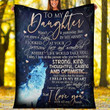 Customs Blanket To My Daughter Wolf Blanket - Perfect Gift For Daughter - Fleece Blanket