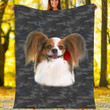 Customs Blanket Papillon Rose Zipper Dog Pocket Blanket - Fleece Blanket